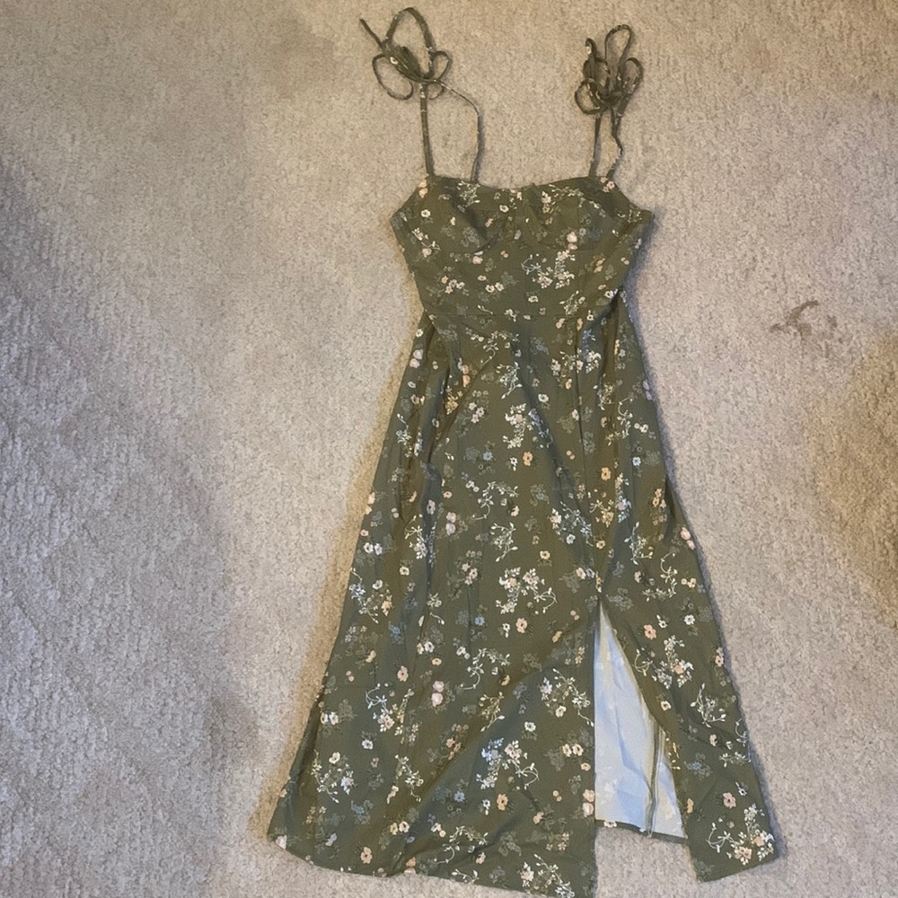 Green Floral Maxi Dress